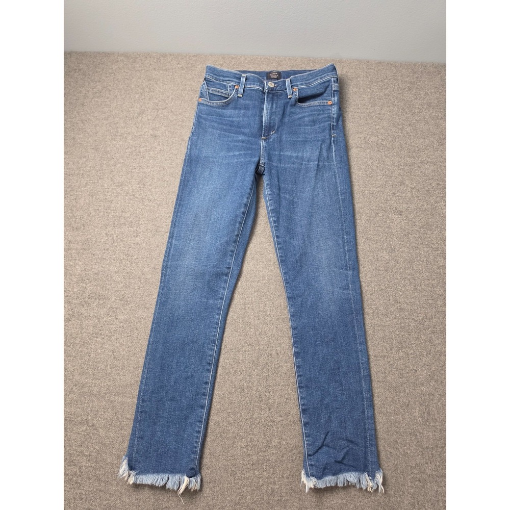 Citizens Of Humanity Rocket Crop Jeans Womens 27 Blue Denim High Rise Skinny Leg